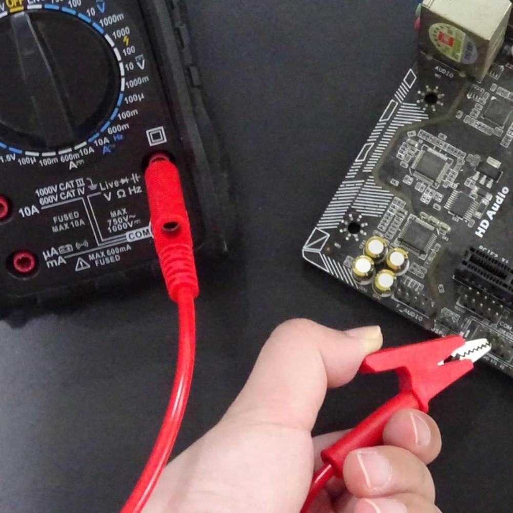 Multimeter Cable Test Leads 4mm Banana with For alligator Clips and Steel Probe Tip for Electrical Testing 1000V 15A