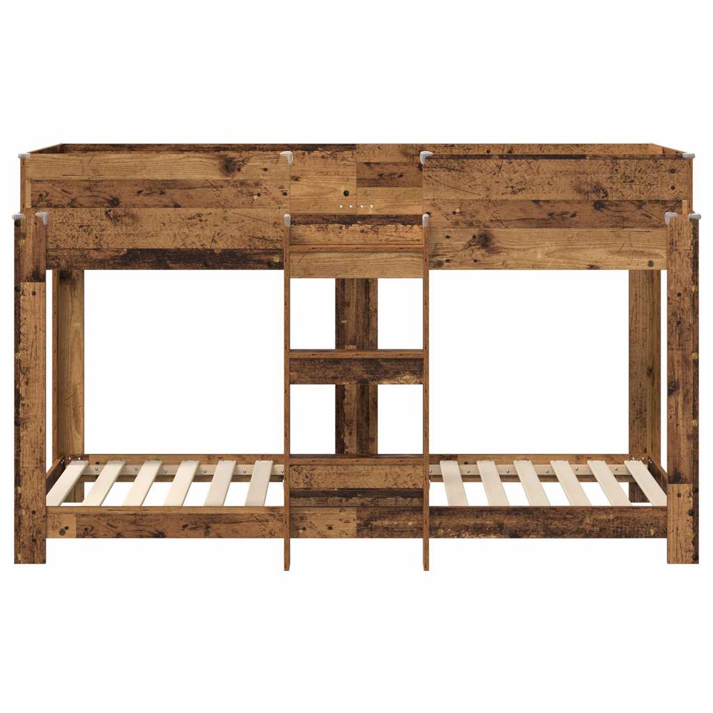 Kids Bunk Bed Reclaimed Wood Look 75 x 190 cm Particleboard