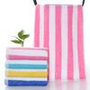 Reines Baumwoll-Gesichtstuch Schnelltrocknendes Korallenstreifen Badehandtuch-Sets für Zuhause Baumwollstreifen-Design Handtuch