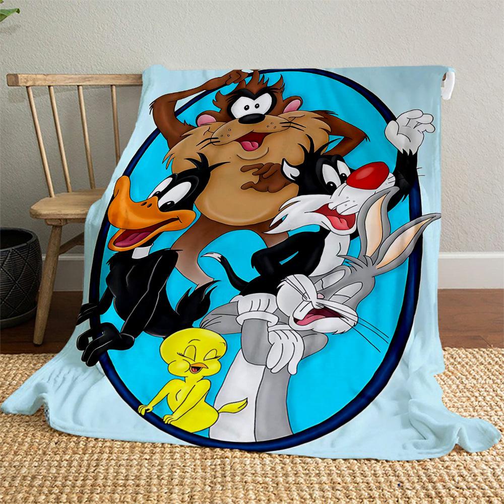 1pc Cartoon charactersOutdoor Flannel Blanket Soft Plush Decor for Picnics, camping,Bedroom, Playroom, or Lunch Breakn1168A