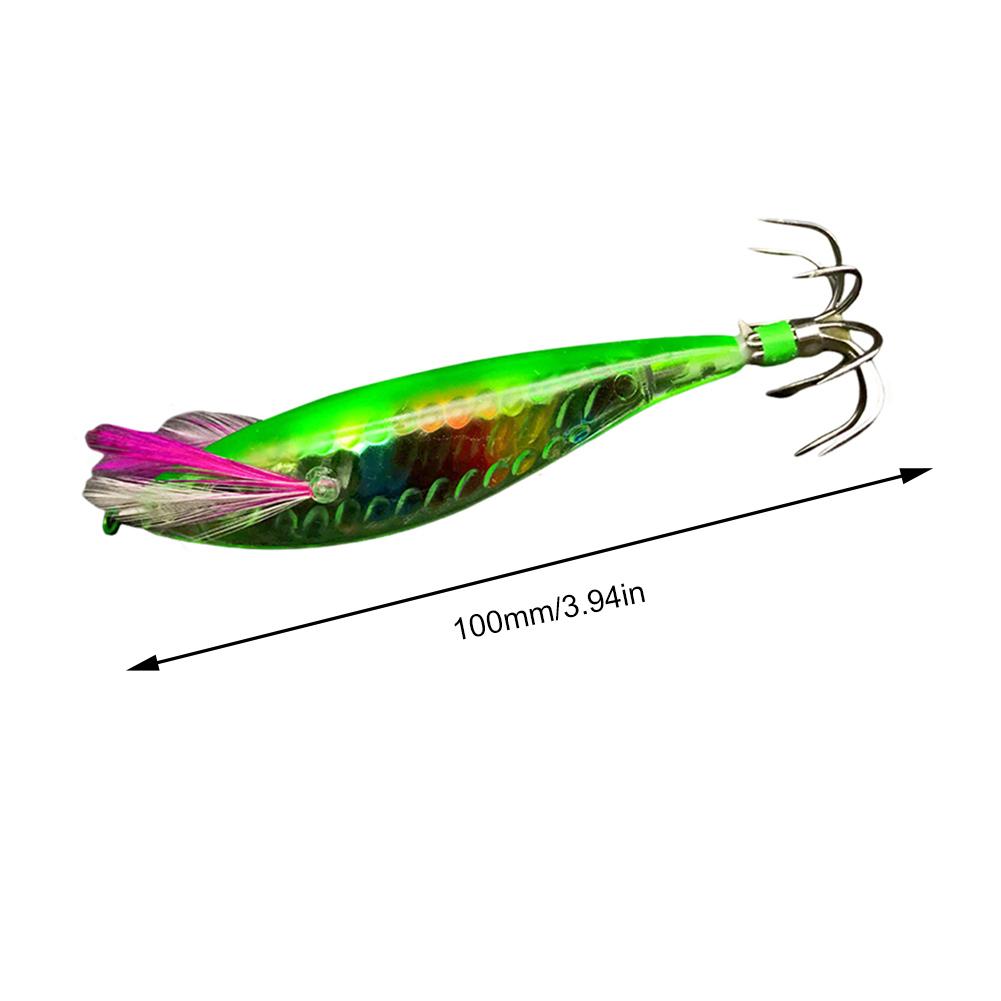 1 To 5 Pieces Wooden Shrimp Squid Hook Bionic Shrimp Jig Bait with Hook Artificial Cast Bait Fishing Gear Artificial Bait