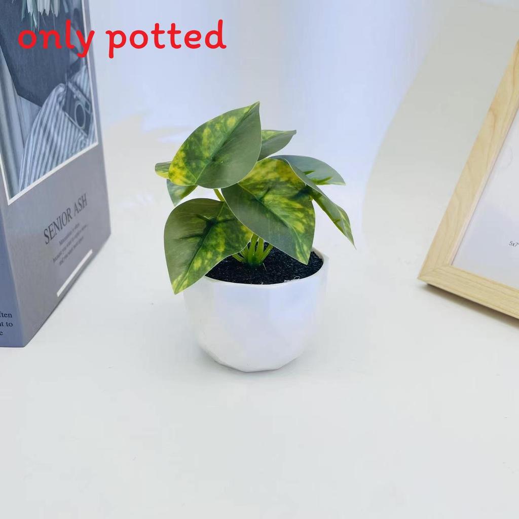 Simulation Leaves 8 Epipremnum Aureum Potted Artificial Plant Ornament Decor