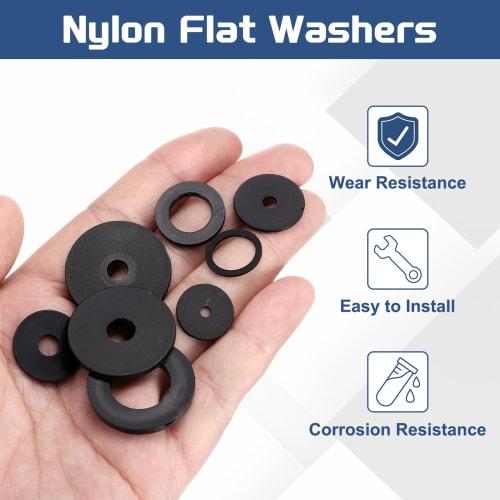 uxcell 155pcs M3 Nylon Flat Washers, 3mm Inner Diameter, 8mm Outer Diameter, 1mm Thick, Plastic Spacers for Screws, Bolts, Garden Faucets, Plumbing Re