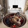 1pc Lion Emblem Chair Carpet for Office Non-Slip, Soft & Comfortable, Carpet for Office, Gaming, Lightweight Round Floor Mat Yy251021010