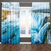 3D Print Blue Beach Sea and Natural Forest Drapes Window Curtain Bedroom Decorative Curtain 2 Panel for Living Room