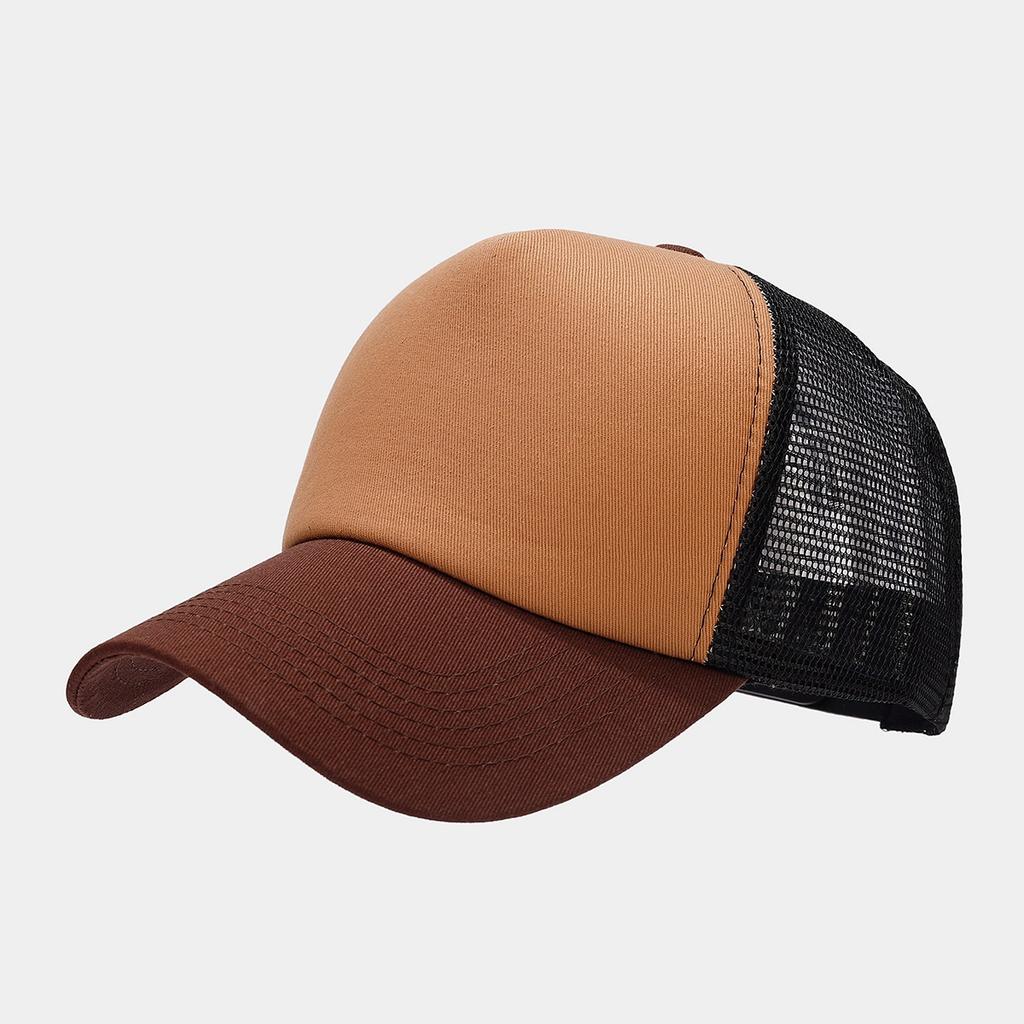 High Quality Low MOQ 5 Panel Unisex Blank Trucker Hats Cotton Fabric Adjustable Size Curved Brim Mesh Baseball Trucker Cap