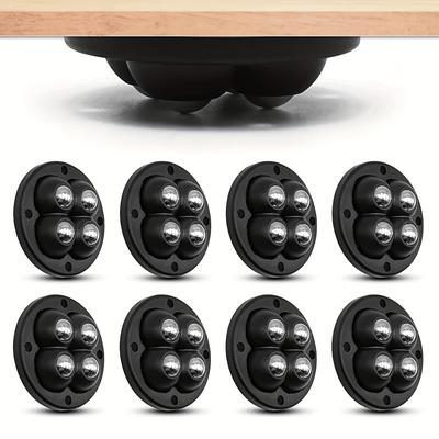 8 Pcs Self-Adhesive Casters, Mini Swivel Stainless Steel Universal Wheel 360 Degree Swivel Adhesive Belt Pulley