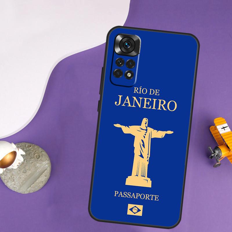 Brazil Passport Case For Xiaomi Redmi Note 13 14 Pro 12 9 10 11 Pro 10S 11S 12S Redmi 14C 13C 10C 12C Cover