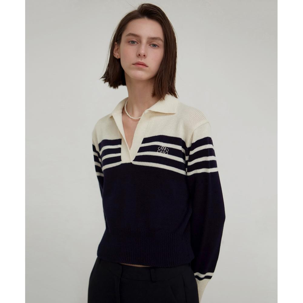 

NICK&NICOLE КЛАССИЧЕСКИЙ ТРИКОТАЖ С ОТКРЫТЫМ ВОРОТНИКОМ_ТЕМНО-СИНИЙ