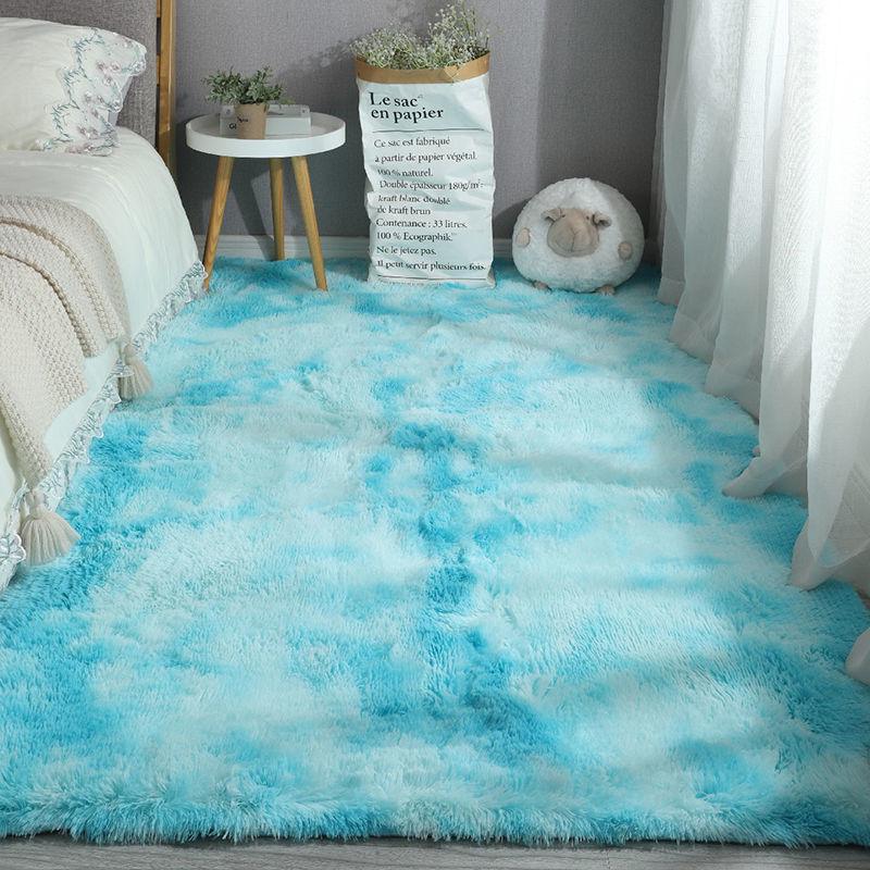 Colorful Tie-Dye Long-Haired Carpet: Bedroom Floor Mat, Doormat, Foot Mat, or Cat Mat Blanket