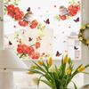 Painted Flowers, Branches, Birds, Butterflies, Home Balcony, Glass Windows, Beautification Decoration, Window Stickers