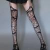 Gothic Fledermaus Muster Lange Sexy Netzstrümpfe Punk Frauen Harajuku Alternative Mesh Strumpfhosen Oberschenkel Hohe Strumpfwaren Halloween