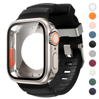 Case+Silicone Strap For Apple Watch S11 S10 46mm Change To Ultra PC Cover For iWatch Series 9 8 7 45mm Series 6 5 4 SE3 44mm