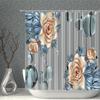 Impression 3D Fleur Réaliste Oiseau Poisson Paons Papillon Décoration de Maison Rideau de Douche Imperméable Rideaux de Fond Suspendus
