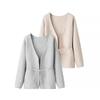 2025 Spring Women's V-neck Long-Sleeved Tie-Up Cardigan Sweater: European & American Street Fashion