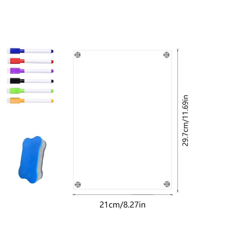 3D Magnetic Acrylic Erasable Note & Planner Board for Refrigerator