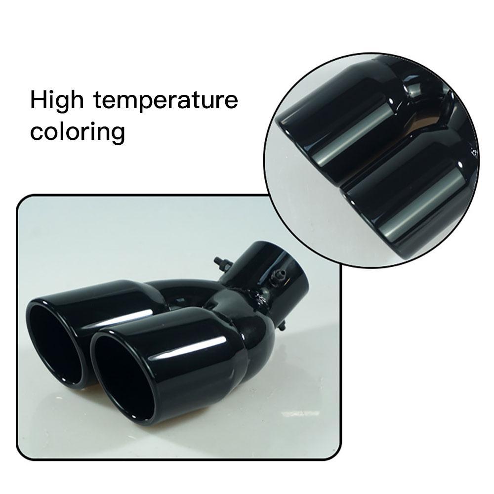 Universal Car Inlet Double-Barrel Rear Exhaust Tip Tail Pipe Muffler Outlet Stainless Steel Trim Muffler Pipe Tail