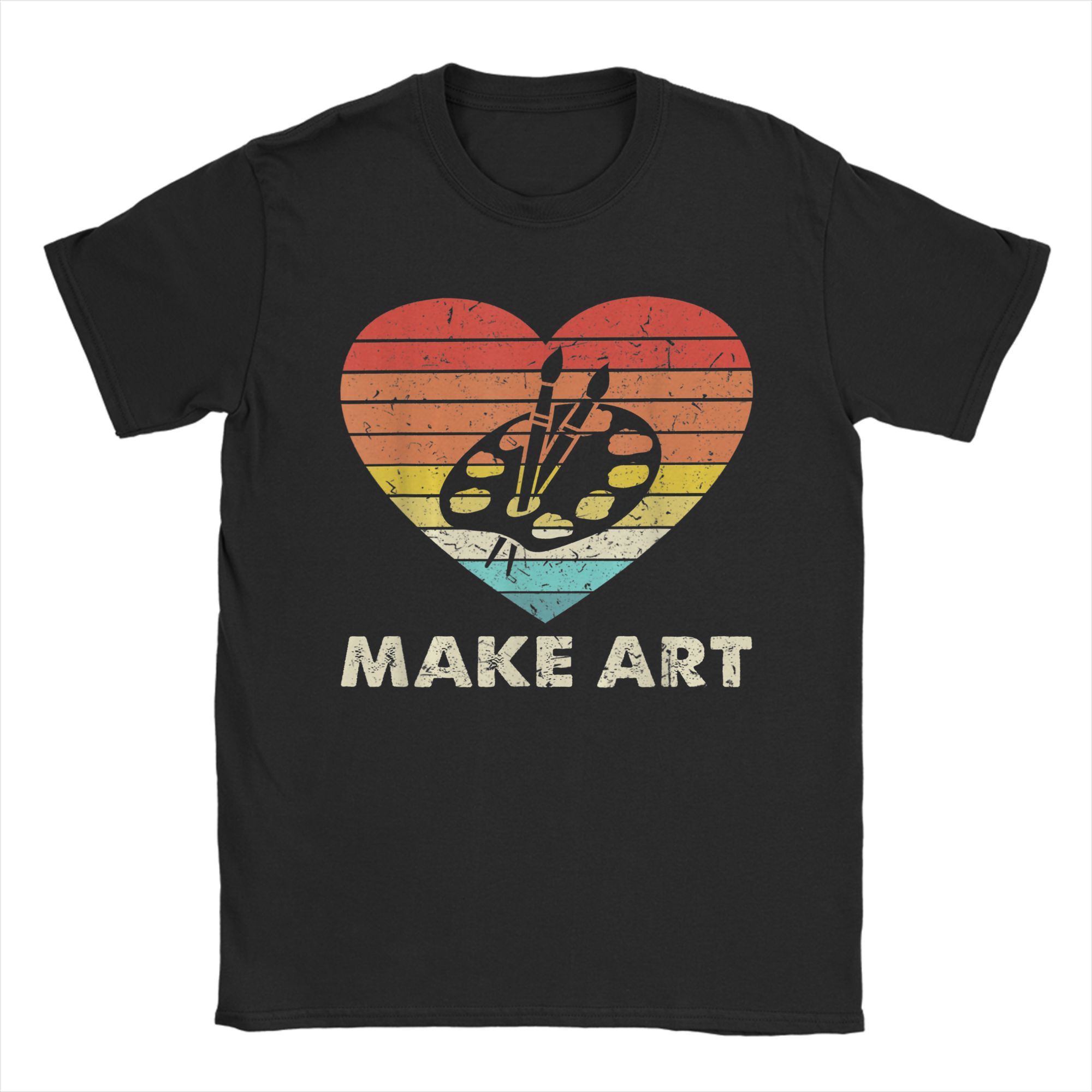 

Vintage Retro Sunset Paint Palette T Shirt Unisex 100 Cotton Novelty TShirt Round Neck Tees Short Sleeve Tops Gift Idea S
