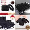 Black Elastic Hair Tie for Women - Durable, Thickened Ponytail Band