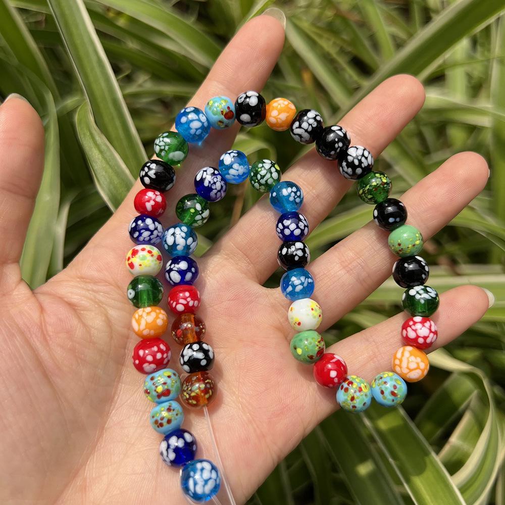 Colorful Thousand Flower Speckled Glass Beads for Handmade DIY Crafts