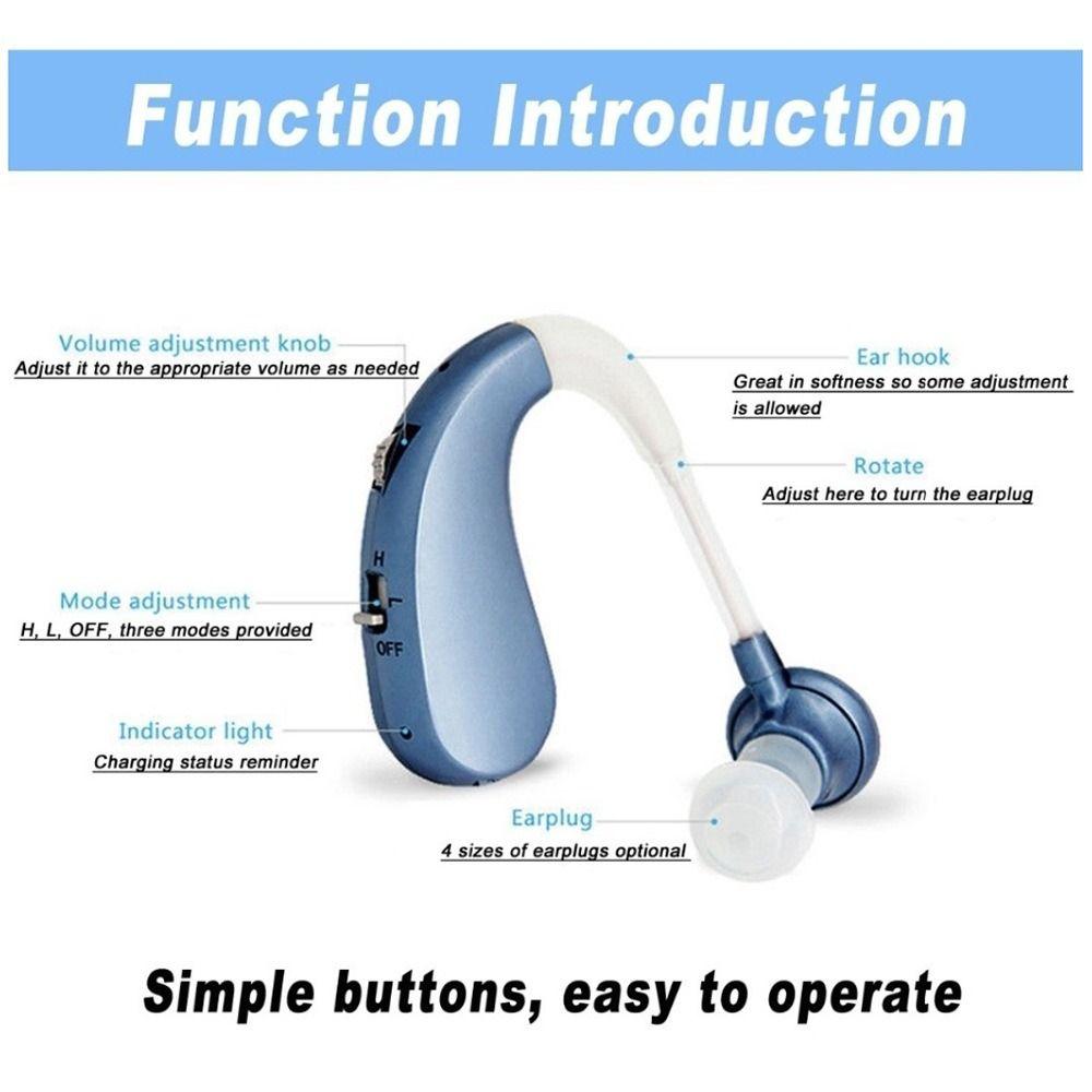Mini Size Sound Amplifier USB Recharging Wireless Ear Aids Digital Hearing Aid  For Elderly People
