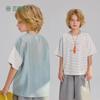 Boys' Lyocell Blend Breathable Striped Short-Sleeve T-Shirt