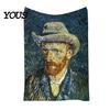 Pre-treated Blanket Oil Painting Nap Blanket, Soft Warmth Double-Sided Flannel, Digital Cozy Warm Flannel Print Shrink-Resistant Machine
