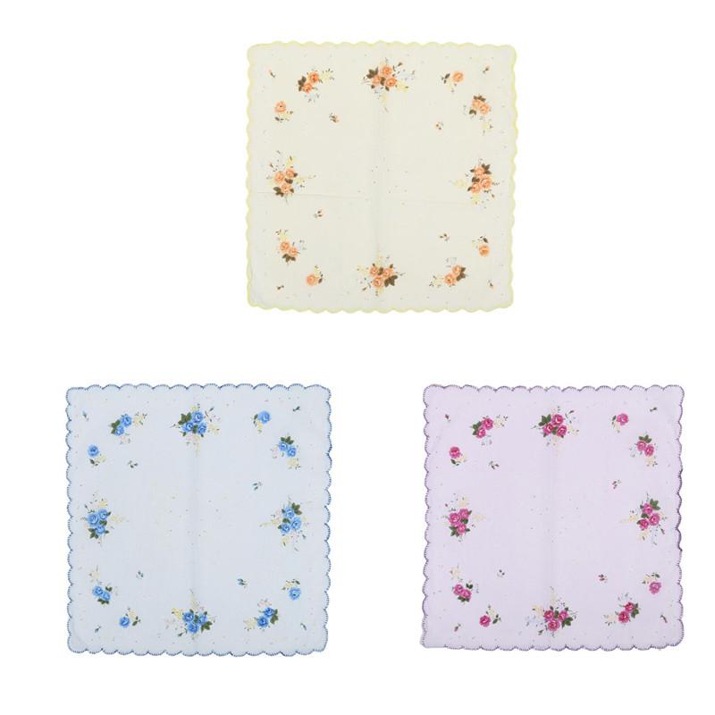 3 STK Vintage Baumwolle Damen Taschentücher Blumendruck Taschentücher Damen Taschentuch Taschentücher Damen Taschentuch für Nachmittagstee