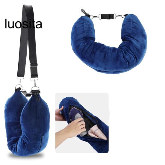 Neck Pillow, Space-saving Refillable Travel Pillow, Adjustable Comfortable Neck Support Pillow for Outdoor