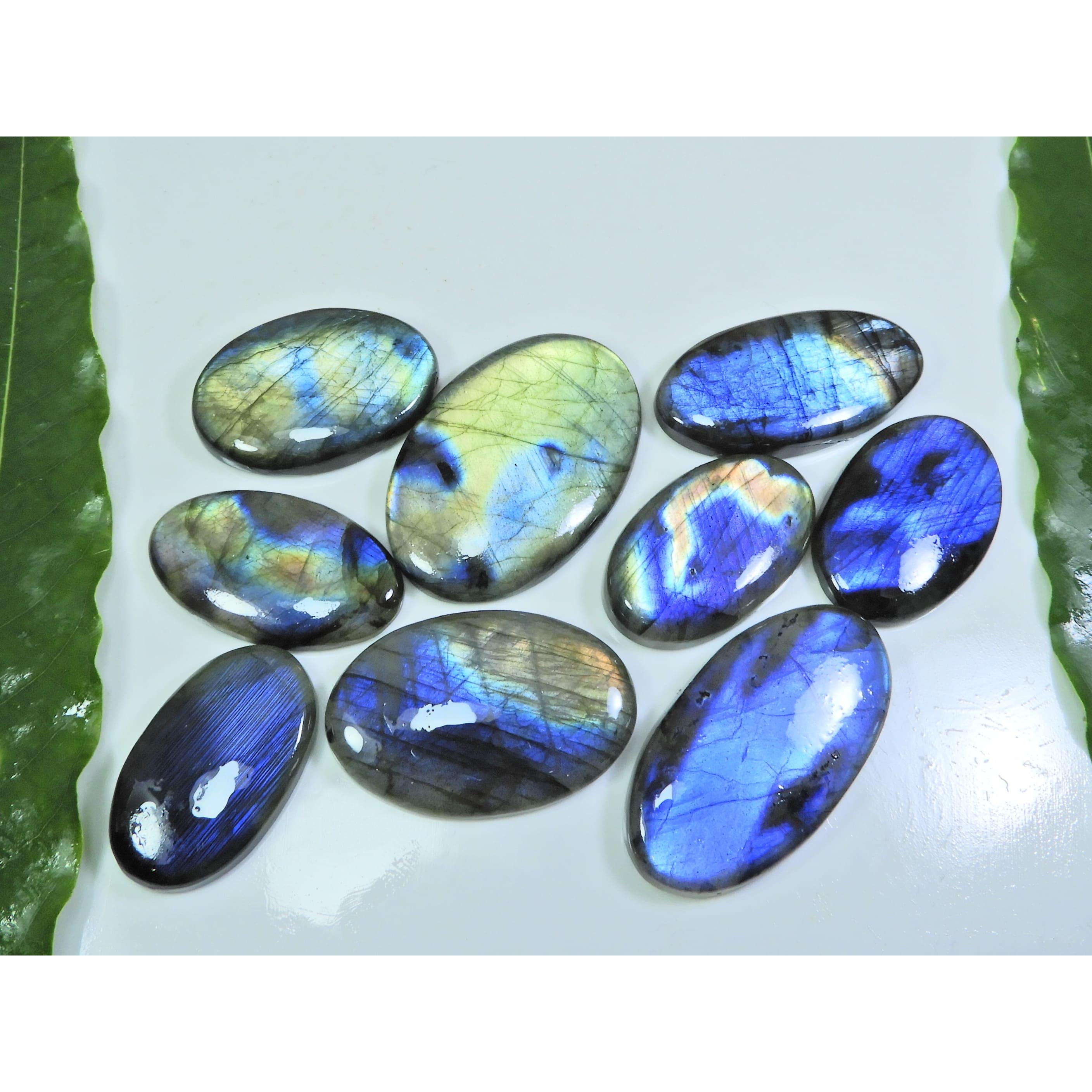 

18X30-27X41MM Натуральный Мульти Лабрадорит Овальный Кабошон Свободный Драгоценный Камень 9ШтЛот LL-945