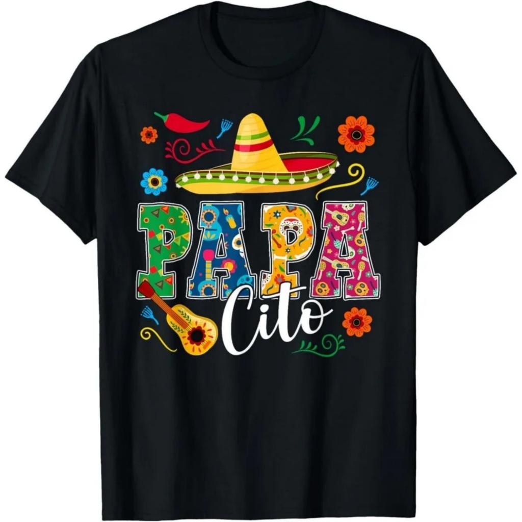 2025 Mexico Carnival May Festival Men's High Quality Printed Cotton Tshirt Cinco De Mayo Papacito Flower Papa Shirt Mexican Tops