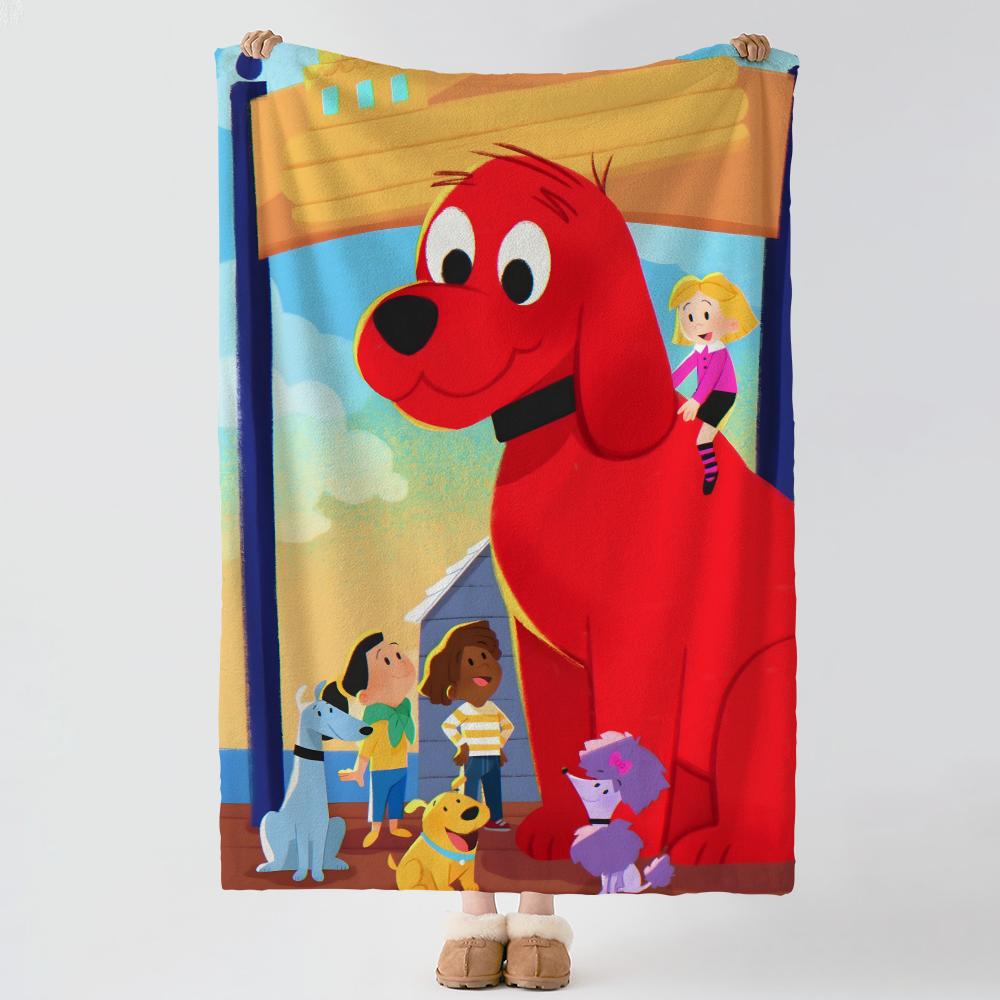 BBig RRed DDog Throw Soft Warm Flannel Blanket Multiuse Throw for Bed Sofa Office Air Conditioning Nap Blanket