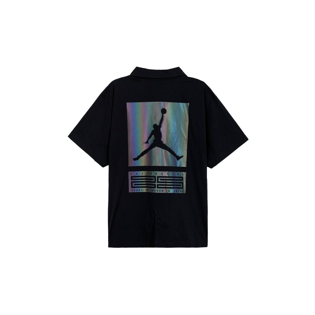 Jordan Dongdan Laser Pattern Short Sleeve Shirt Black Men's DV6283-010