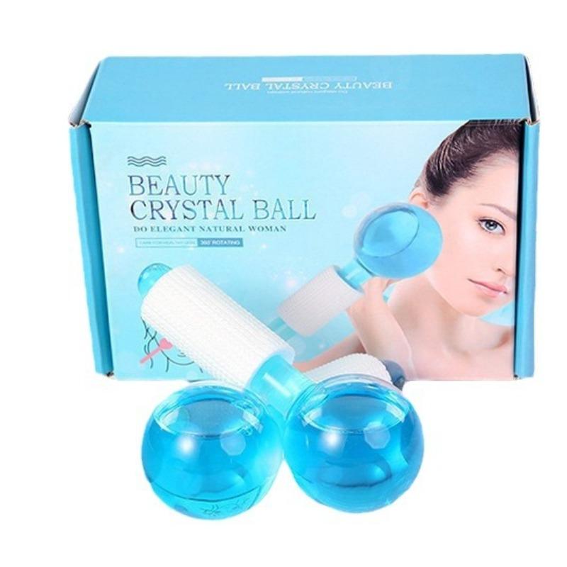 Ice Hockey Beauty Ball Pink Crystal Ice Hockey Ice Therapy Face Massage Glass Ice Ball Beauty Ball