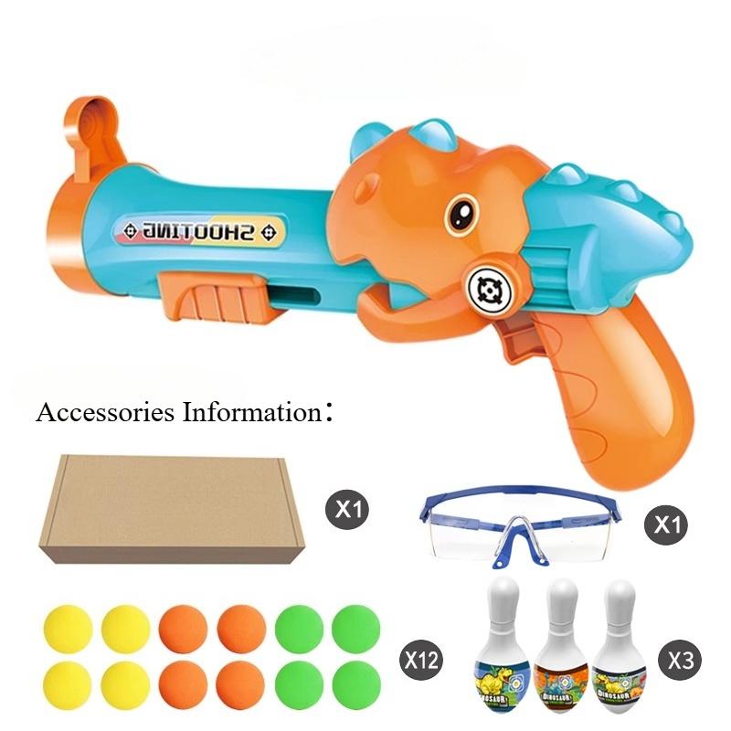 

Kids Soft Ball Launcher Toy Manual Soft Dart Gun Includes 12 Soft Balls Goggles Target Baby Shooting Toy Gifts for Boys Ages 4-8 синий