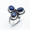 Boho Lapis Lazuli Ring Solid 925 Sterling Silver Statement Jewellery