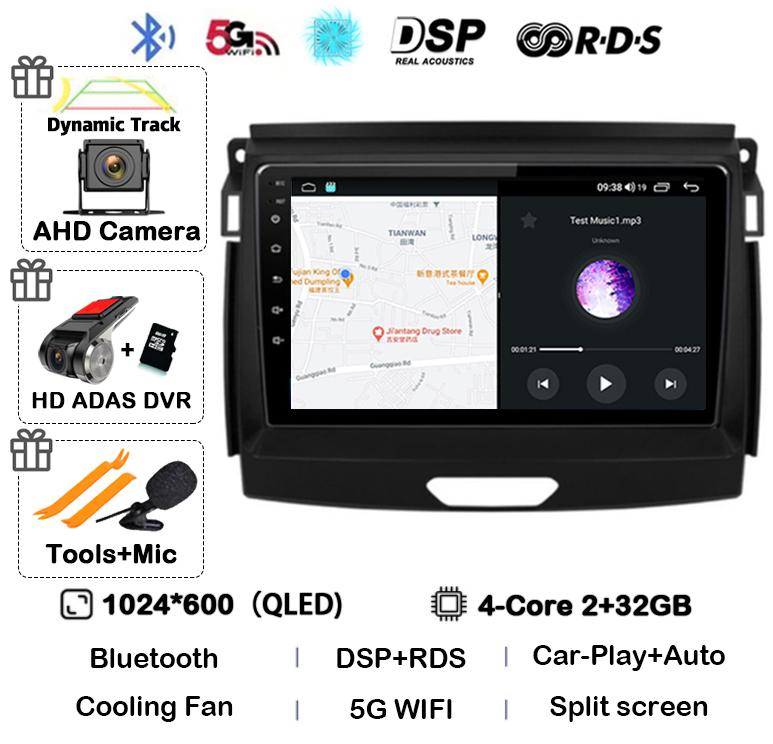 Android 14 Carplay Auto Car Radio Stereo For Ford Ranger 2015 2016 2017 2018 2019 2020 GPS Multimedia Autoradio Player Head unit