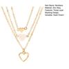 3Pcs/Set Women Necklace Three-Layer Stacking Design Heart Charm Choker Necklace Adjustable Length Layered Jewelry