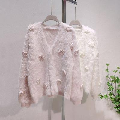 Coat for Women V-neck Knit Cardigan Fleece Casual Fake Faux Tops Jacket Coats