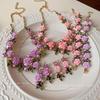 Pastoral Rhinestone & Pearl Embellished Clavicle Necklace: Versatile, Fresh, Literary Accessory
