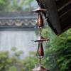 Metal Mushroom Rain Chain for Outdoor Drainage and Water Collection with Hanging Hook and Multiple Connected Cups for Garden Decoration
