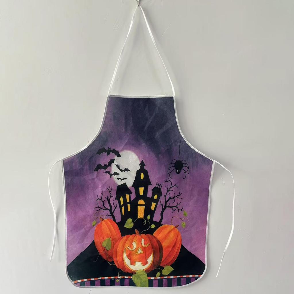 Halloween Fake Blood Apron with Handprints Oil Resistant Costume Party Stage Prop Apron