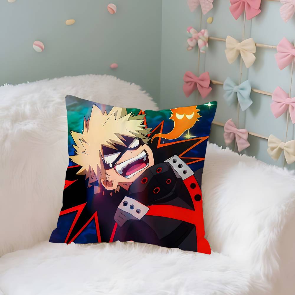 Cute BBakugo KatsukiS Anime Throw Pillow Covers Pattern Cushion Cover Suitable For Sofa Bedroom Car Pillow Cover