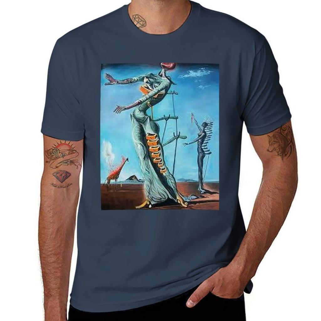 The Burning Giraffe Salvador Dali 1937 Tshirt Worker Basic Short Sleeve Tee