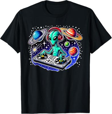 Alien DJ Funny Cosmic Space Rave EDM Music Festival Alien T-Shirt