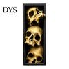 Horror Theme Decor Skulls Book Nook, Gothic Skull Bookshelf Insert, 3 Tier Stacked Sculpture Mysterious Library with Black Frame, Academia Spooky for