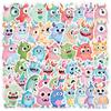 50 Cute Big-Eyed Animal Stickers - Waterproof, Decorative for Water Bottles & Phones