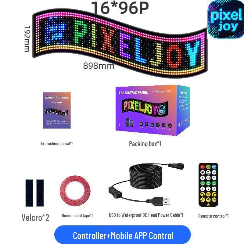 LED Full-Color Bluetooth Interactive Car Screen Sticker - Waterproof & DIY