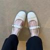 Mode Frühling Herbst Runde Zehe Kristall Damen Mary Jane Schuhe Mode Flachmund Flache Schuhe Damen Partykleid Niedrigabsatzschuhe