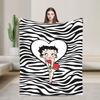 B-Bettys Boops Comfortable Blanket Cartoon Doll Casual Plane Travel Throw Blanket Home Decor Flannel Bedspread Sofa Bed Cover